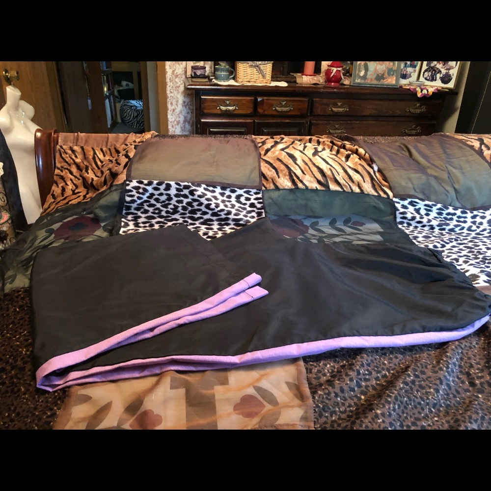 💜 Sweat Pants, Curves, Black & Purple, Large, NWOT
